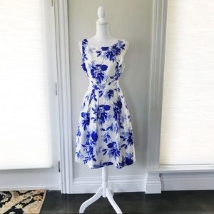 Blue and White Floral Dress